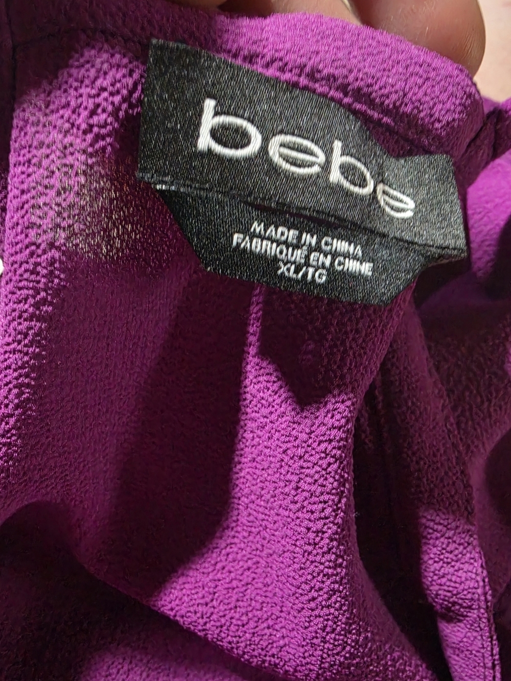 Bebe Purple Beaded V-Neck Peplum Camisole Size XL image 4